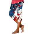 thumbnail image 2 of Gmdeguo 4 of July Capri Leggings for Women Independence Day Activewear Yoga Trousers Summer High Waisted Matching Slim Fitting Yoga Gym Fitness Sports Leggings, 2 of 5