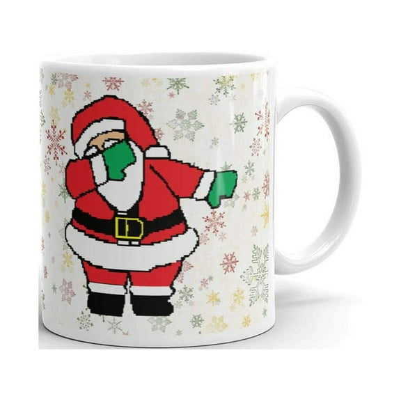 Santa Snowflakes Christmas Holiday Coffee Tea Ceramic Mug Office Work Cup Gift 11oz