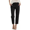 thumbnail image 5 of FENGGHAO Women's Linen Wide Leg Pants Casual Loose High Waist Beach Haren Pants Pockets, 5 of 6
