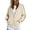 Beige, variant on Zipper Hooded Sweatshirt Loose And Casual Long Sleeved Pullover Jacket