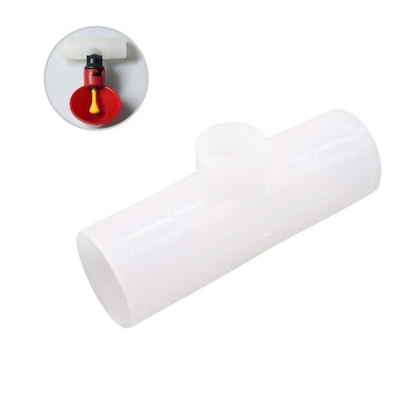 BESTOYARD Chicken Waterer System with Tee Water for Farm Plastic 6 5x2x2cm