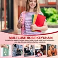thumbnail image 7 of Uxcell Rose Keychain Pendant, Rose Flower Purse Charm for Handbags Floral Keyring with Chain Tassel for Women Girls Tote Bags White, 7 of 7