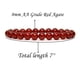 thumbnail image 2 of Xiao Hua Pulsera elástica de rubí natural de 8 mm con cuentas redondas de cristal curativo, 18 cm, color neutro y rojo, 2 of 4
