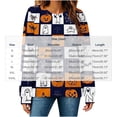 thumbnail image 3 of LYEAA Halloween Womens Shirts Pumpkin Print T Shirt Spooky Season Long Sleeve Crewneck Tops Fall Tee Shirts Blue M, 3 of 6