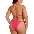 thumbnail image 3 of Womens Thong Bikini Sets String Halter Two Piece Swimsuit Cheeky Solid Color Bathing Suit Hot Pink 3XL(3XL), 3 of 8