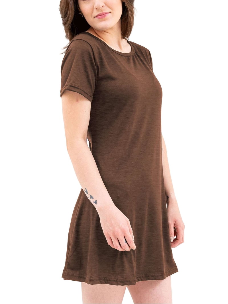 Gustave Women's Rayon Sundress, Short Sleeve T-shirt Dress, Swing Tunic, Summer, Brown, S - Walmart.com Gustave Women's Rayon Sundress, Short Sleeve T-shirt Dress, Swing Tunic, Summer, Brown, S - Walmart.com