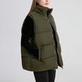 thumbnail image 2 of Sevevn Womens Puffer Vest Oversized Lightweight Winter Sleeveless Zip Up Padded Stand Collar Jacket Coat Warm, 2 of 4