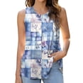 thumbnail image 3 of Wiyuqeen Women's Tank Tops Summer Tunics Pleated Casual Sleeveless Shirts Ladies Loose Fit Blouses Crew Neck Boho Graphic Tees, 3 of 6