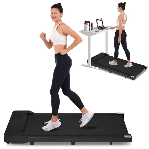 Seizeen Walking Pad, Under Desk Treadmill for Home Office, Portable Treadmill Small Size with Remote Control, LED Display, 2-IN-1 Walking & Jogging Fitness Machine, 300lbs, 0.6-4MPH Speede