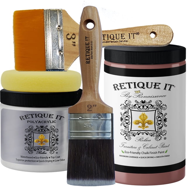 Retique It Chalk Furniture Paint by Renaissance DIY, 6 Piece Set, 52 Romance, 32 Ounces