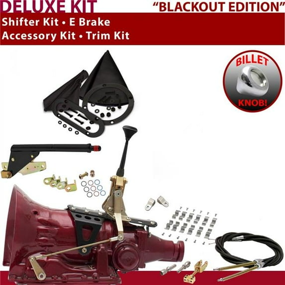 American Shifter TH400 Shifter Kit Black 6 in. E Brake Cable Clamp Clevis Trim Kit for EC182