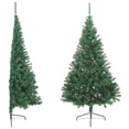 thumbnail image 2 of vidaXL Demi-Arbre de Noël Artificiel avec Support Vert 180 cm PVC, 2 of 5