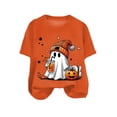 thumbnail image 4 of Akiihool Womens Halloween Shirts Halloween T Shirt Women Vintage Graphic Coffee Tees Shirt Short Sleeve Casual Funny Halloween Party Shirts Orange,XXXL, 4 of 4