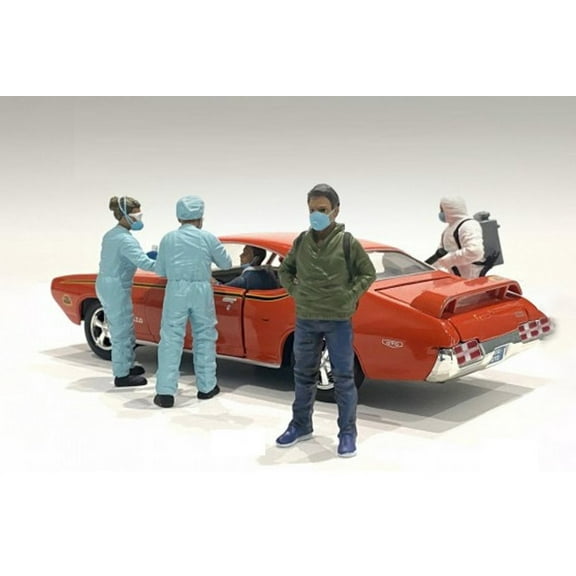 Hazmat Crew - Figure V, Blue - American Diorama 76371 - 1/24 scale Figurine - Diorama Accessory