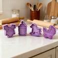 thumbnail image 4 of NWOKYZGH 4Pcs Christmas Cookie Cutters 3D Christmas Cookie Stampers House Cookie Cutter Animal Cookie Cutter Plastic Xmas Biscuit Cutters for Baking Pastry Fondant, 4 of 5
