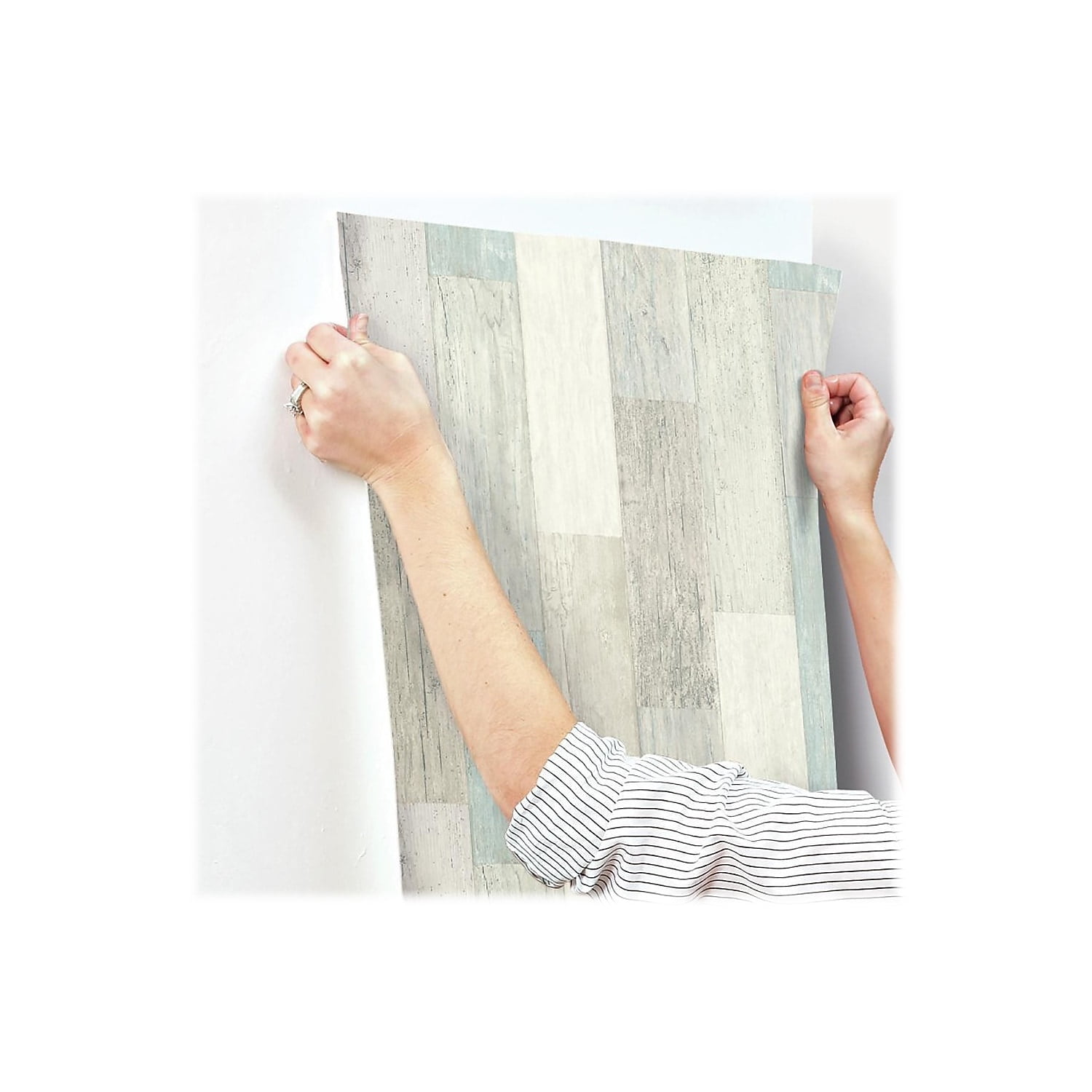 York Wallcoverings York Wallcovering B31-Peel & Stick Wallpaper Weathered Wood Plank Vinyl 20.5" x