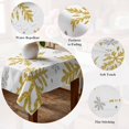 thumbnail image 5 of Christmas Table Cloth Waterproof Tablecloths, Winter Xmas Yellow Snowflakes Textured Tablecloth Dining Table Cover for Kitchen Party Tabletop Outdoor, Rectangle Tablecloth 60x102 Inch, 5 of 9
