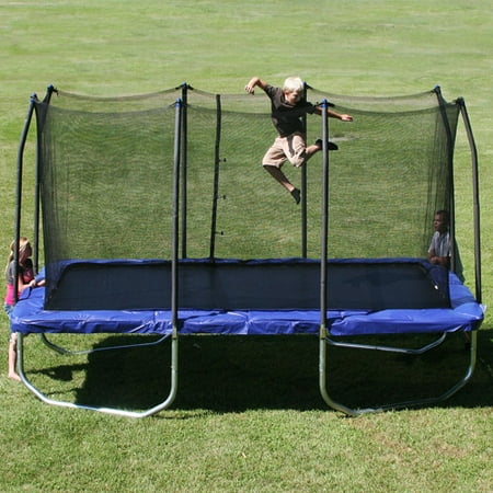 Skywalker 15; Rectangle Trampoline; Enclosure, Blue