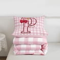 thumbnail image 5 of meiyoeat Pink Cherry Monogrammed P Twin Comforter Sets,Cute Ribbon Bowknot Bedding Set For Girl,Pink Reversible,2 Pieces,1 Comforter and 1 Pillowcase, 5 of 7
