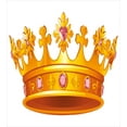 thumbnail image 3 of Ambesonne Queen Duvet Cover Sets, Crown Tiara with Gems, 2-King, Orange and Rose, 3 of 3
