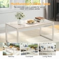thumbnail image 5 of Dovov Outdoor Patio Coffee Table with Glass Top, All Weather Metal Rectangle Coffee Table Indoor Outdoor Glass Table for Patio Living Room, Apricot, 5 of 10