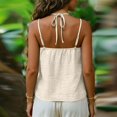 thumbnail image 6 of FDGIU Women's Lace Trim V Neck Spaghetti Strap Camisole, Crinkled Woven Loose Sleeveless Casual Tank Top, 6 of 7