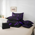 thumbnail image 5 of Manfei Purple Neon Light Twin Bedding Sets 7-Piece, Geometric Minimalist Bedding Comforter Set, Black Reversible Sheet Sets, Microfiber Bedroom Decor, 5 of 7