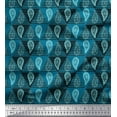 thumbnail image 1 of Soimoi Blue Rayon Fabric Paisley Geometric Printed Fabric 1 Yard 42 Inch Wide, 1 of 3