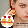 thumbnail image 4 of LYMAYTER Colorful Bunny Flower Pattern Earrings 1 Pair Easter Egg Earrings - Colorful, Bunny Pattern, 4 of 7