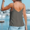 thumbnail image 3 of Camiseta sin mangas con cuello en V para mujer, decoración de botones de moda, camiseta sin mangas holgada con tirantes finos para verano, gris oscuro S, 3 of 5