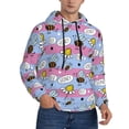 thumbnail image 2 of Naloa Bees And Daisies Striped Men's Casual Hooded Collar Drawstring Hoodies Pullover Sweatshirts Casual Long Sleeve Shirts-Large, 2 of 7