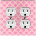 thumbnail image 1 of Metal Light Switch Plate Cover Japanese Sea Wave Pattern Pink Wallpaper WAL021, 1 of 13