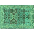 thumbnail image 1 of Ahgly Company Machine Washable Indoor Rectangle Oriental Turquoise Blue Traditional Area Rugs, 7' x 10', 1 of 4