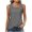 Dark Gray, variant on Women's Sleeveless Tops Casual V-Neck Button Front Hollow Out Asymmetrical Neckline Loose Fit Party Vacation T-Shirt, Wine S
