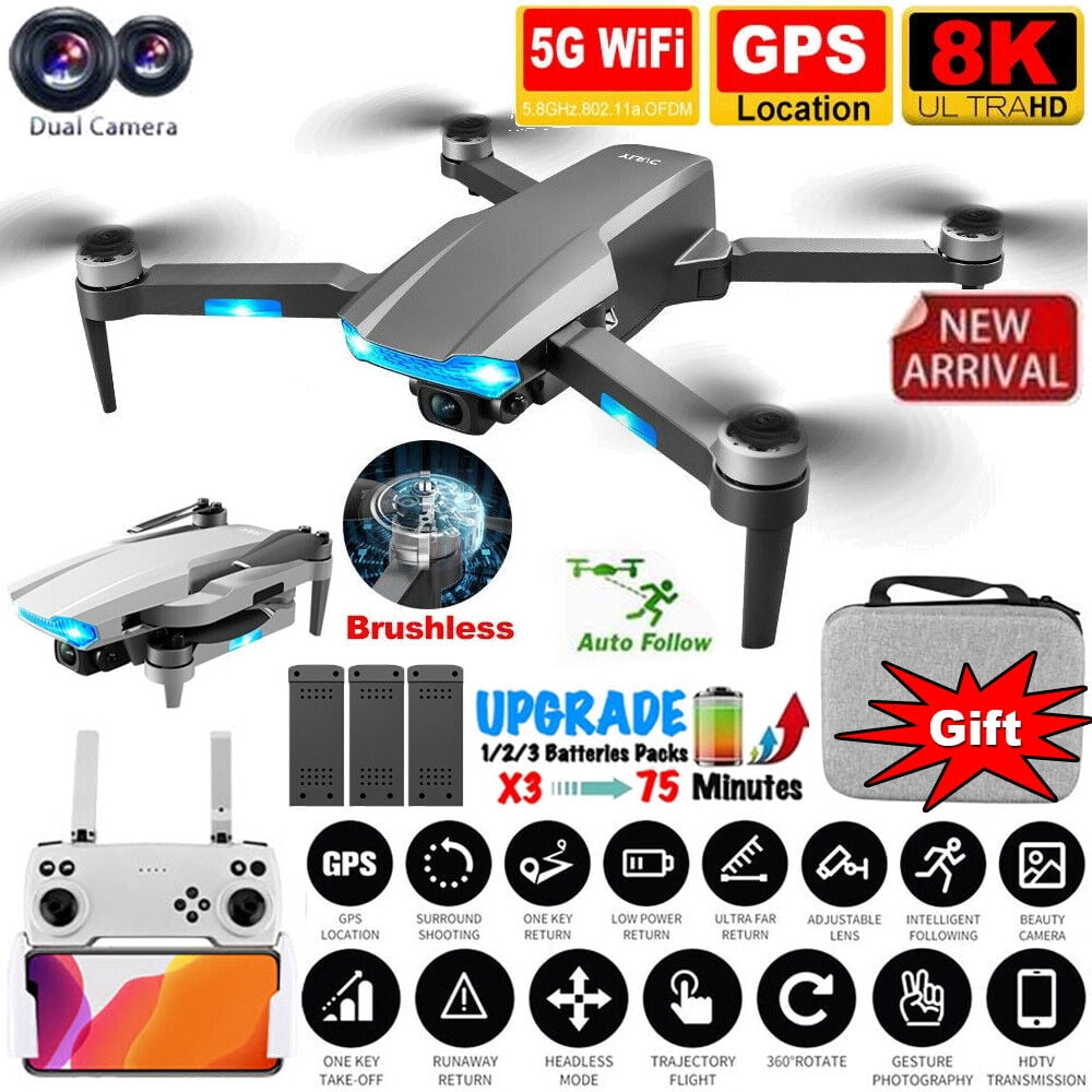 6K 5 g WiFi GPS HD Double caméra Drone FPV RC 30 M Quadricoptère prêt à voler smartreturn Home 