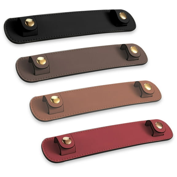 4 Pieces Leather Shoulder Strap Pad, Soothing Shoulder Strap Cushion Replacement, Detachable Bag Strap Cover Protector for Tote Purse Crossbady Handbag (Wine Red, Brown, Black, Maroon)