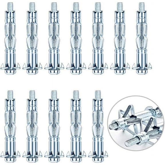 Wall Anchor, 20 Pcs M4×38 Heavy Duty Zinc Plated Steel Molly Bolt Hollow Drive Wall Anchor Screws for Drywall Sheetrock