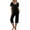 12-Black, variant on MINTREUS Women's Pajama Sets Short Sleeve Shirt and Capri Soft Pajama Sets with Pockets
