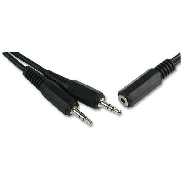 PRO SIGNAL - 2x 3.5mm Stereo Jack Plugs to 3.5mm Socket Lead, 1.8m Black