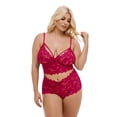 thumbnail image 2 of MINTREUS Lingerie for Women Lace Pajamas Lingerie Set High Waist Sleepwear Bra and Panty 2 Piece Nightwear S-2XL, 2 of 5