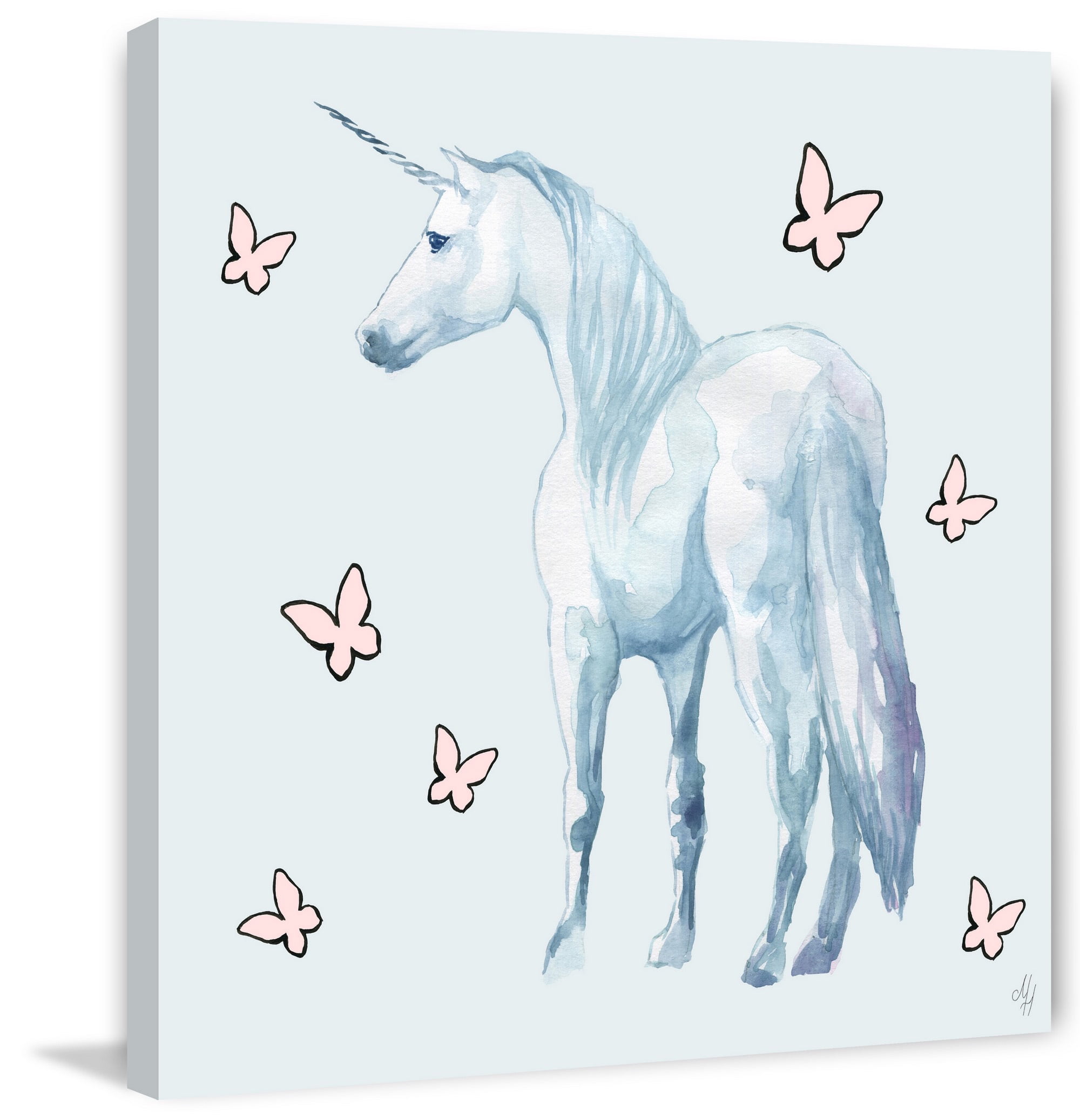 Marmont Hill Butterfly Unicorn Canvas Wall Art