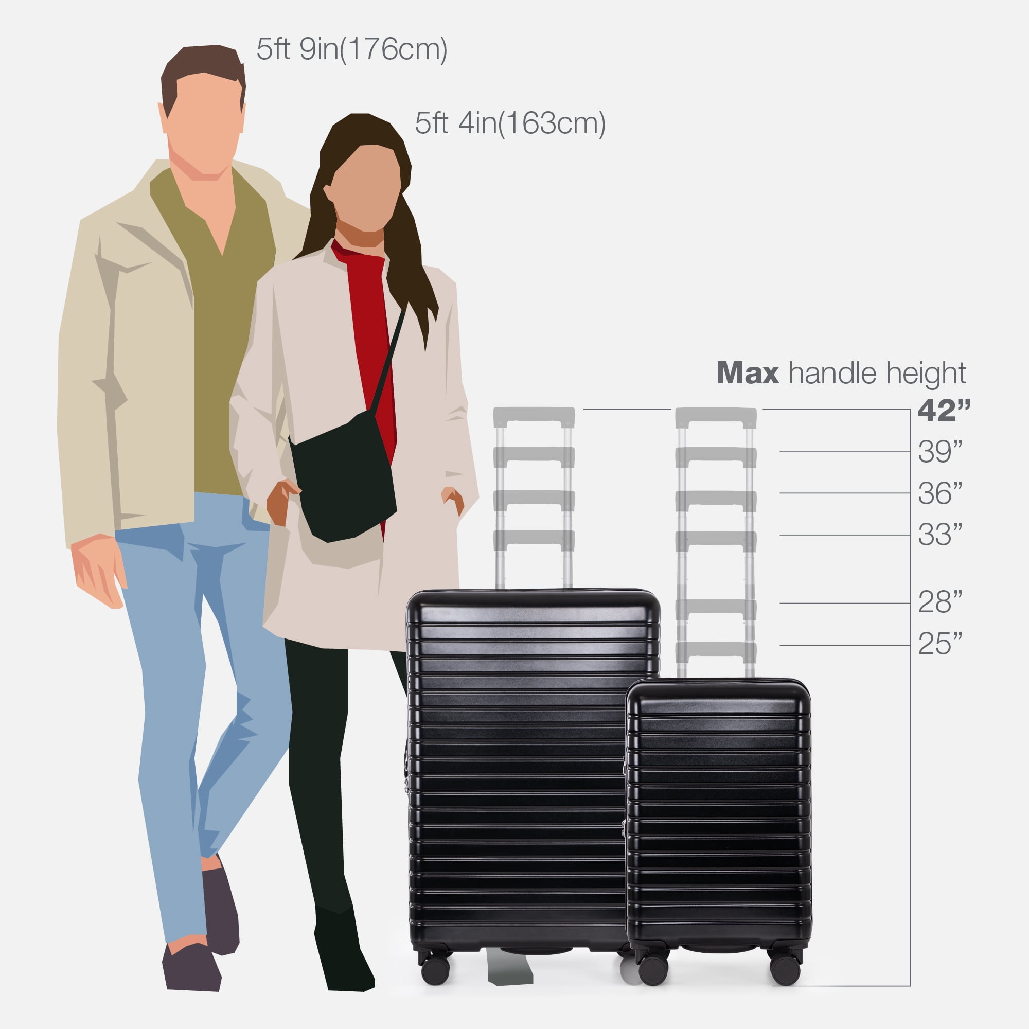 U.S. Traveler Citrine Hardside Spinner Luggage w/ USB Port, Black, 22" Carry-On