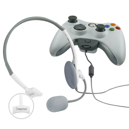Console Mic - Insten NEW LIVE CHAT GAMING WIRED HEADSET HEADPHONE WITH MICROPHONE W/MIC FOR XBOX 360
