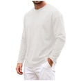 thumbnail image 4 of Hudaneo Mens Lightweight Cotton Long Sleeve Tee Crew Neck Casual Basic Top, S-3XL, 4 of 9
