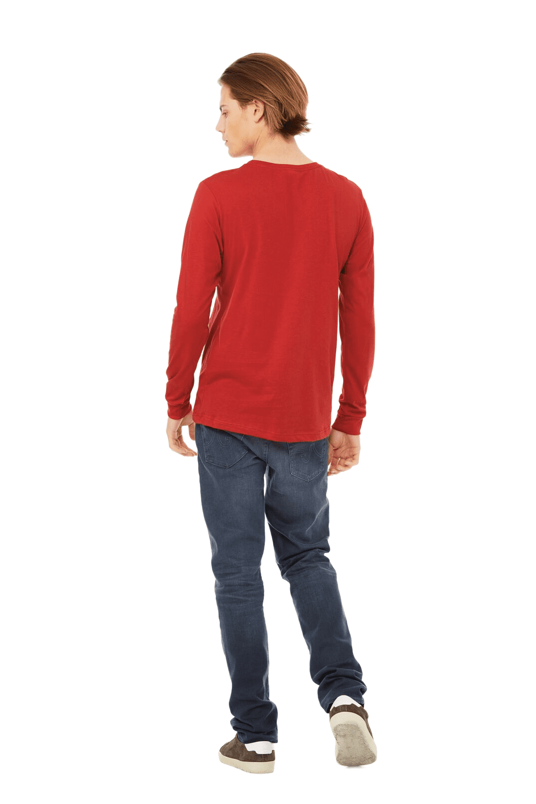 BELLA+CANVAS Adult Long Sleeve Personalized T-Shirt, Create Your Own Designs, Red, XL, Unisex