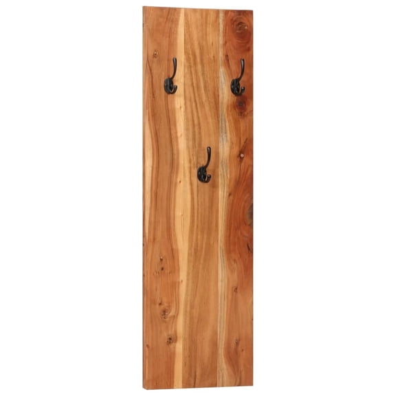 vidaXL Coat Racks Wall-Mounted Solid Acacia Wood 2 Pack 14.2" x 1.2" x 43.3"