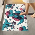 thumbnail image 6 of Toilet Rug Set Non-Slip Bathroom Rugs Soft Plush Machine Washable Contour Bath Mat Cool Dinosaurs Skating 24x20/24x16, 6 of 9