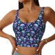 thumbnail image 1 of Balery Skull purple flower Sujetadores deportivos con espalda cruzada para mujer, acolchados, sin costuras, de alto impacto, ideales para yoga, gimnasio, entrenamiento y fitness.-, 1 of 8