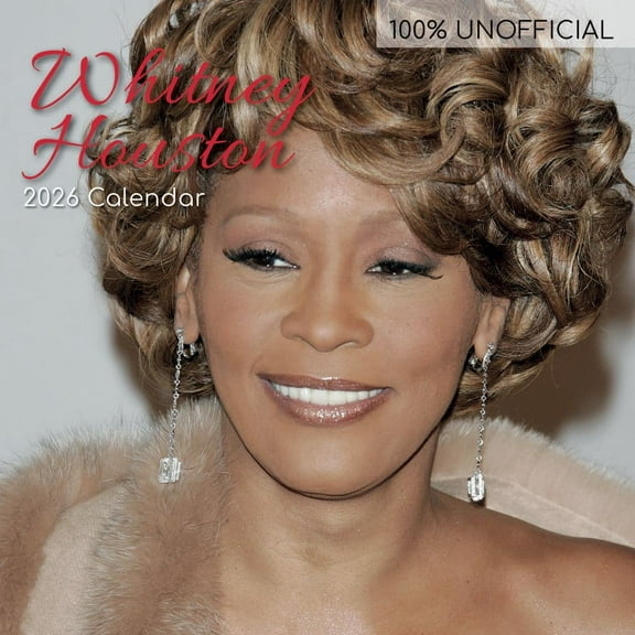Gifted Stationery Co, Whitney Houston 2026 Wall Calendar, 12'' X 12'', 16-Month Calendar with Stapled Binding