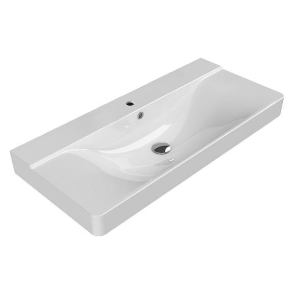 Nameeks Cerastyle 069600-U-One Hole Mona 39-5/8" Rectangular Ceramic Drop In/Wall Mounted